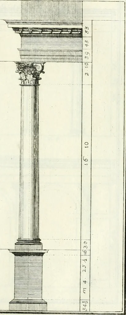 An illustration from Instituzione pratica dell' architettura civile per la decorazione de' pubblici, e privati edifici : preceduta da un articolo di geometria in pratica ad uso delli disegnatori ed artifici, 1766, leaf 94