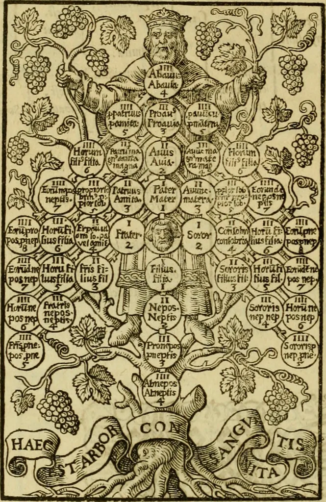 An illustration from Institvtionvm imperialivm analyseis, seu, Resolvtiones novae, propter tyrones iuris ciuilis scientiae schematismois delineatae, 1575, leaf 115
