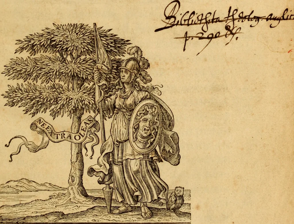 An illustration from Instructiones historico-theologicæ : De doctrina Christiana & vario rerum statu, ortisque erroribus & controversis, jam inde à temporibus Apostolicis, ad tempora usque seculi decimi-septimi priora, 1645, leaf 4