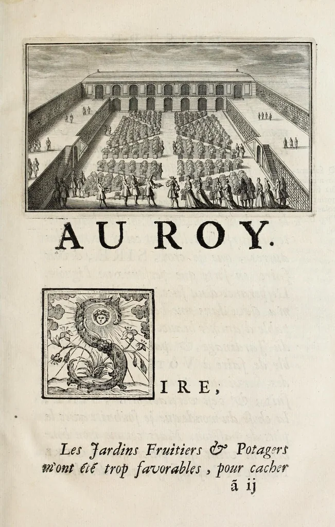 An illustration from Instruction pour les jardins fruitiers et potagers : avec un traité des orangers, suivy de quelques réflexions sur l'agriculture, 1690, leaf 9