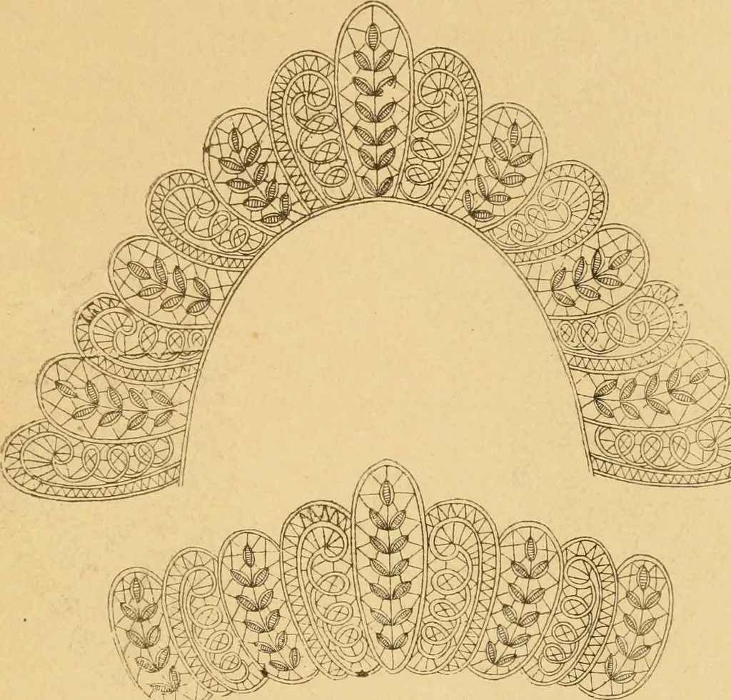 An illustration from Instructions for lace making .., 1878, leaf 56