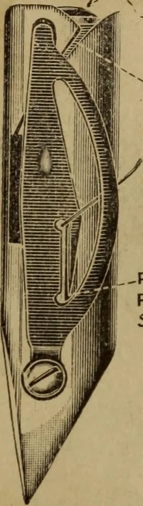 An illustration from Instructions for using the new improved Raymond family sewing machines and attachments, 1902, leaf 10