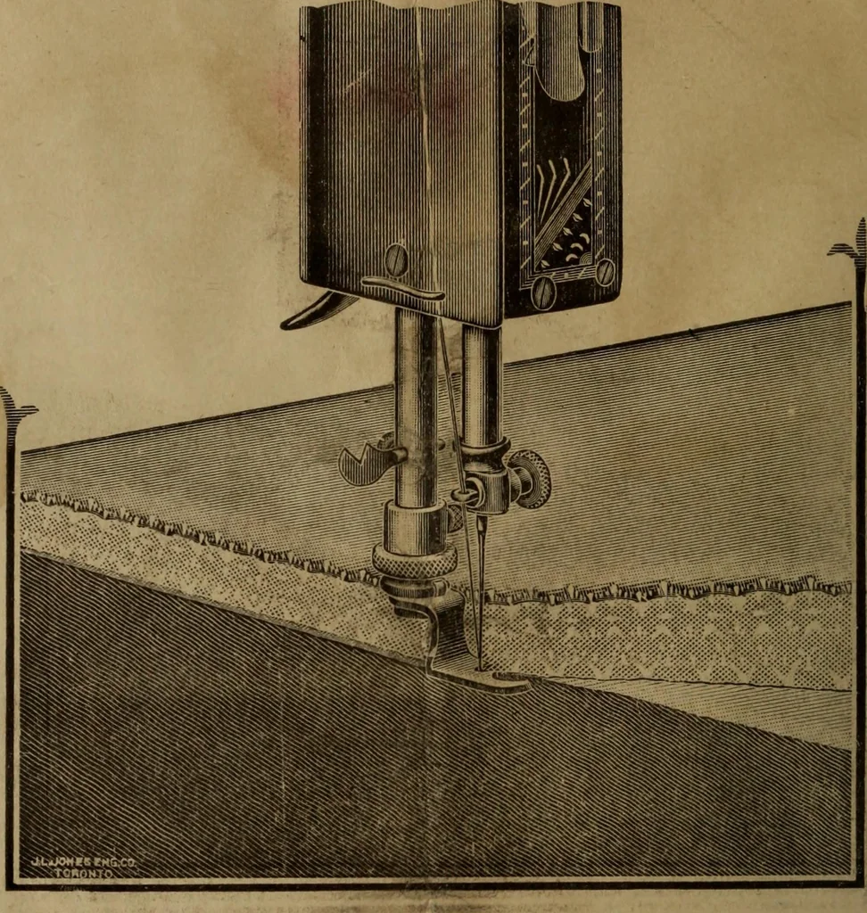 An illustration from Instructions for using the new improved Raymond family sewing machines and attachments, 1902, leaf 15