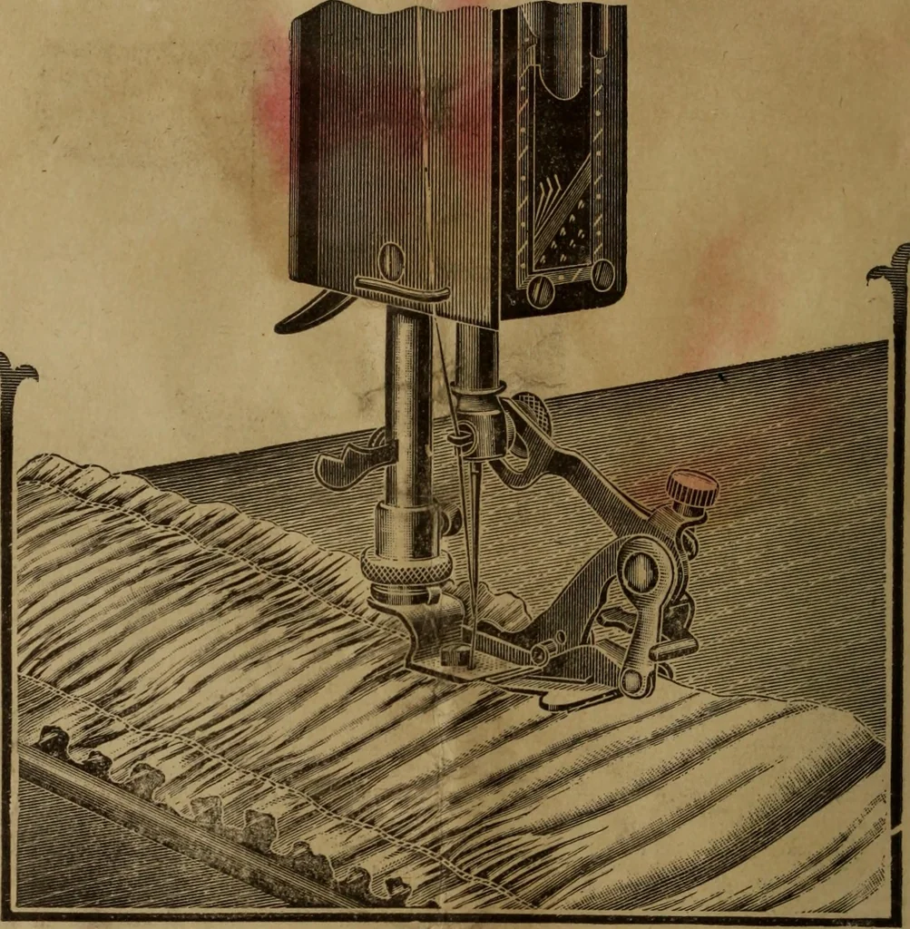 An illustration from Instructions for using the new improved Raymond family sewing machines and attachments, 1902, leaf 19