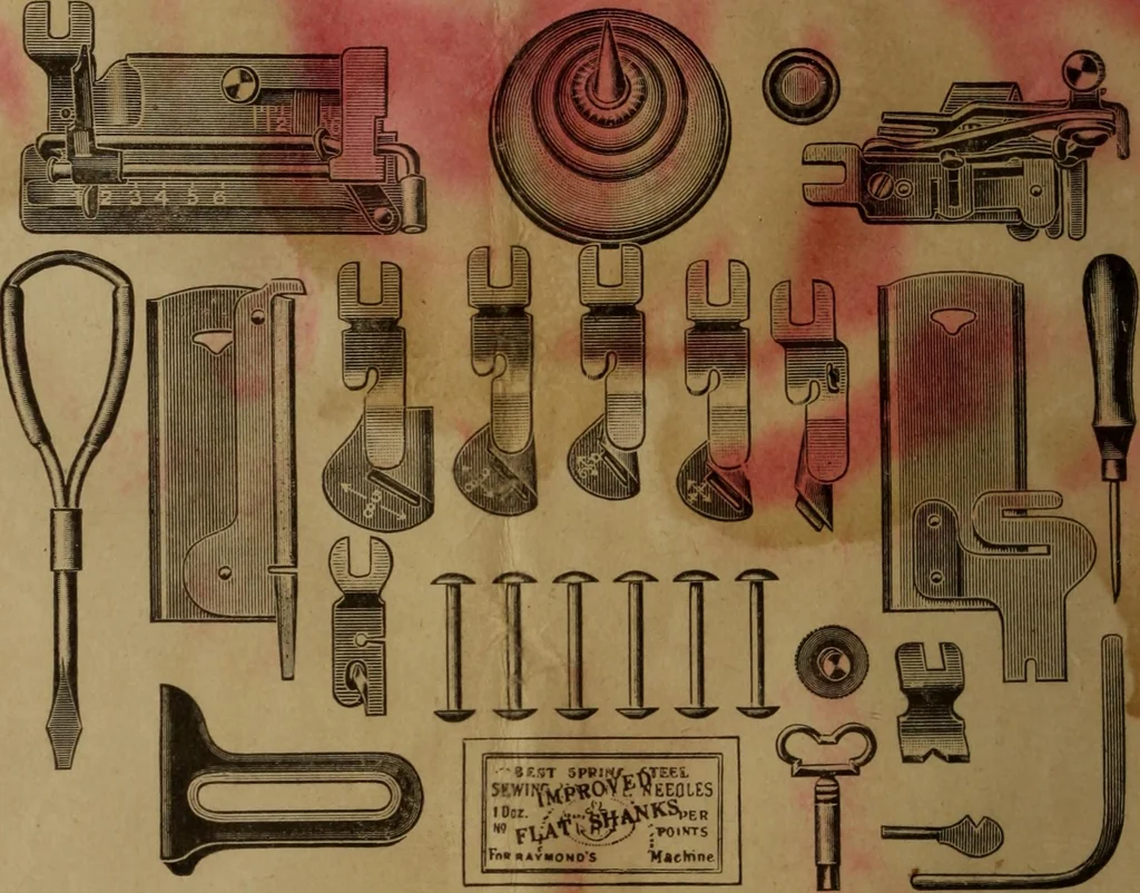 An illustration from Instructions for using the new improved Raymond family sewing machines and attachments, 1902, leaf 23