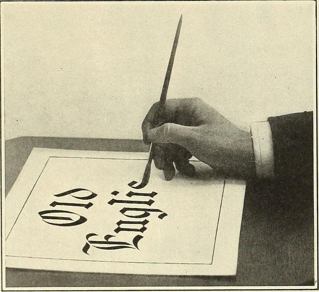 An illustration from Instructions on modern show writing; practical instructions on show card writing with the brush and pen--covering all the modern methods in the elementary rudiments of this art, 1913, leaf 29