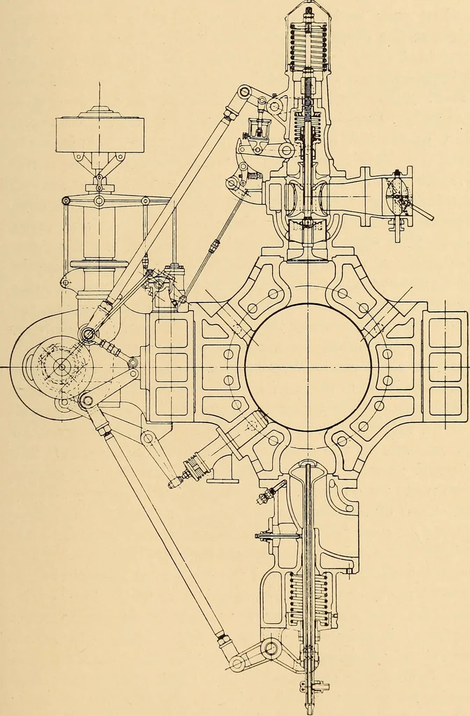 An illustration from The internal combustion engine; being a text book on gas, oil and petrol engines, for the use of students and engineers, 1909, leaf 146