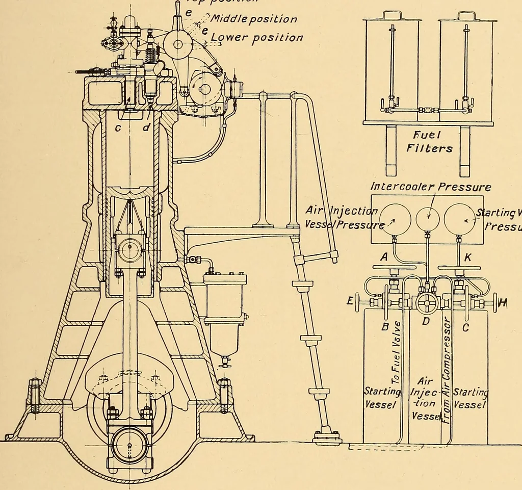 An illustration from The internal combustion engine; being a text book on gas, oil and petrol engines, for the use of students and engineers, 1909, leaf 260