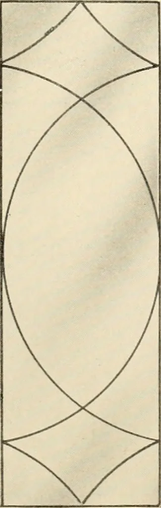 An illustration from International art glass catalogue : art and beveled glass in all its branches : church, memorial, society and domestic windows, Art Nouveau, prism, mitre beveled plate, leaded bevel, etc., 1914, leaf 10