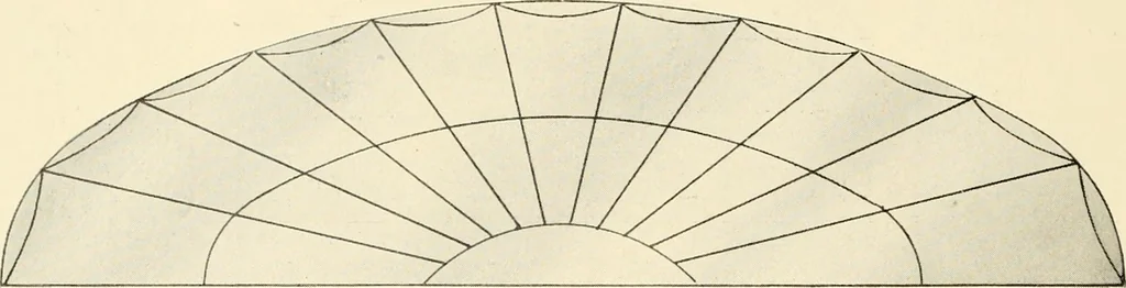An illustration from International art glass catalogue : art and beveled glass in all its branches : church, memorial, society and domestic windows, Art Nouveau, prism, mitre beveled plate, leaded bevel, etc., 1914, leaf 11