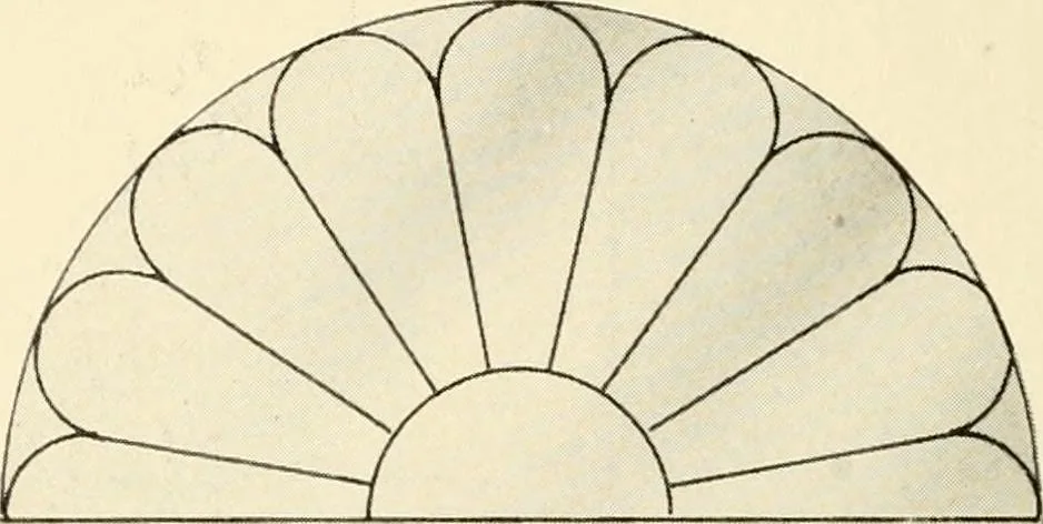 An illustration from International art glass catalogue : art and beveled glass in all its branches : church, memorial, society and domestic windows, Art Nouveau, prism, mitre beveled plate, leaded bevel, etc., 1914, leaf 11