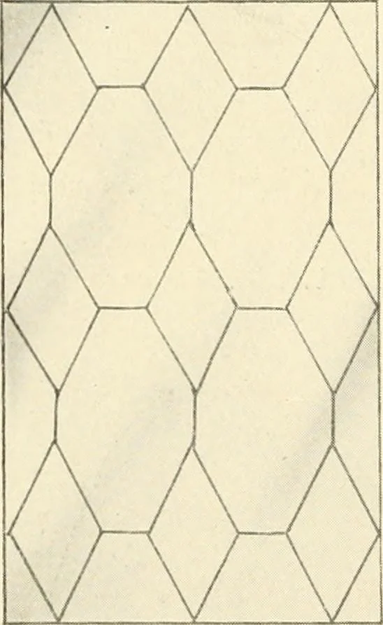 An illustration from International art glass catalogue : art and beveled glass in all its branches : church, memorial, society and domestic windows, Art Nouveau, prism, mitre beveled plate, leaded bevel, etc., 1914, leaf 13
