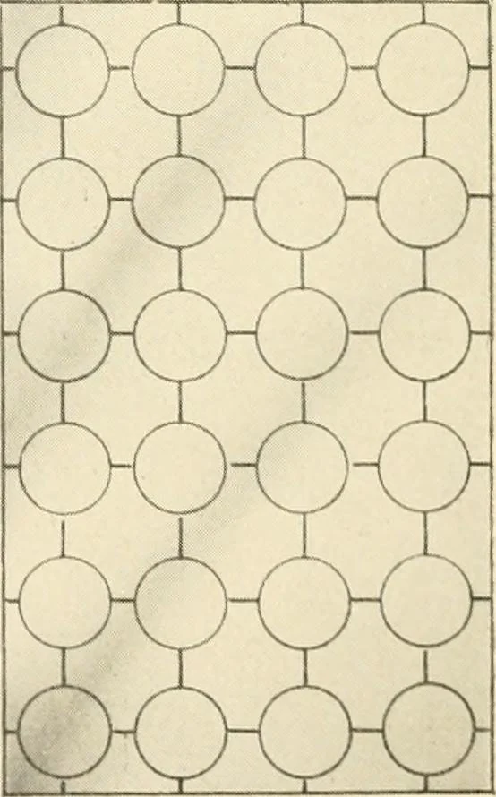 An illustration from International art glass catalogue : art and beveled glass in all its branches : church, memorial, society and domestic windows, Art Nouveau, prism, mitre beveled plate, leaded bevel, etc., 1914, leaf 13