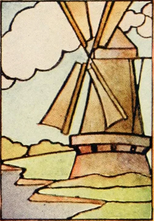 An illustration from International art glass catalogue : art and beveled glass in all its branches : church, memorial, society and domestic windows, Art Nouveau, prism, mitre beveled plate, leaded bevel, etc., 1914, leaf 58