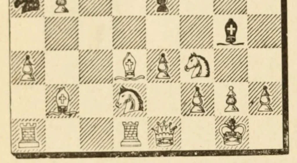 An illustration from The international chess congress, St. Petersburg, 1909, 1910, leaf 102