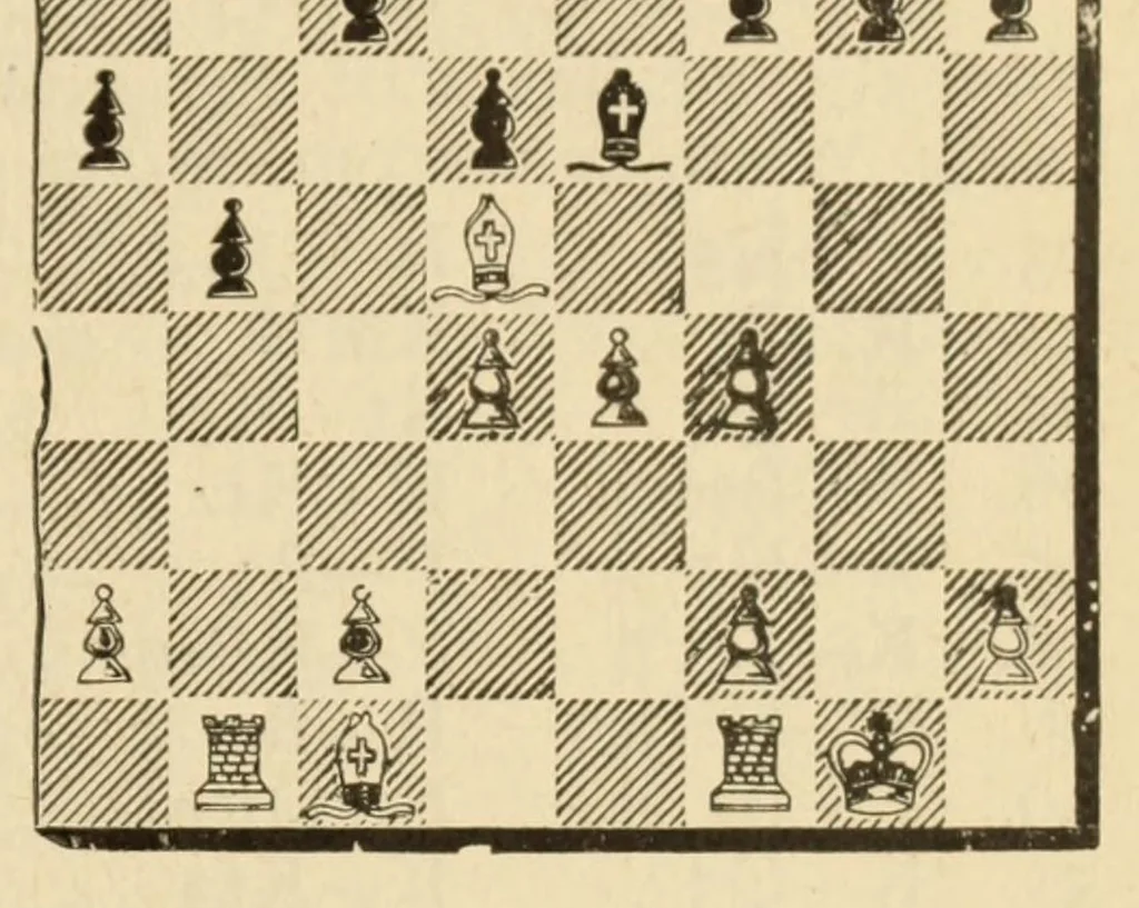 An illustration from The international chess congress, St. Petersburg, 1909, 1910, leaf 127