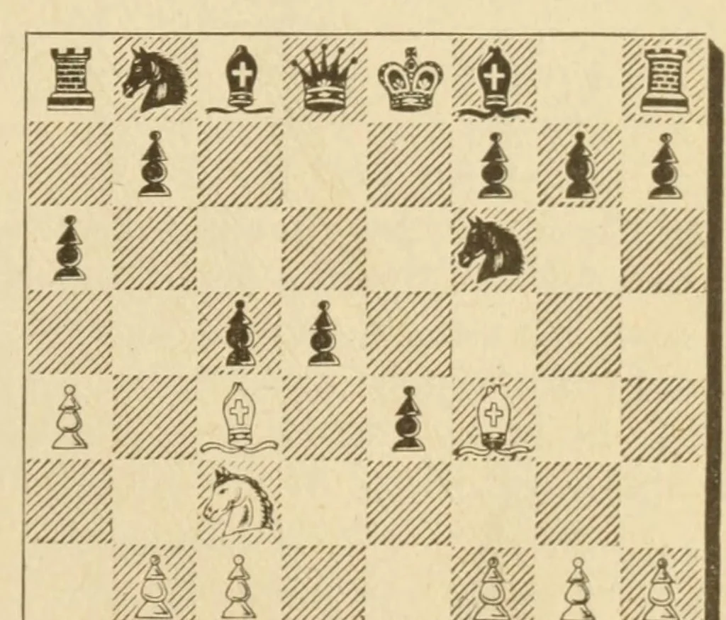 An illustration from The international chess congress, St. Petersburg, 1909, 1910, leaf 153