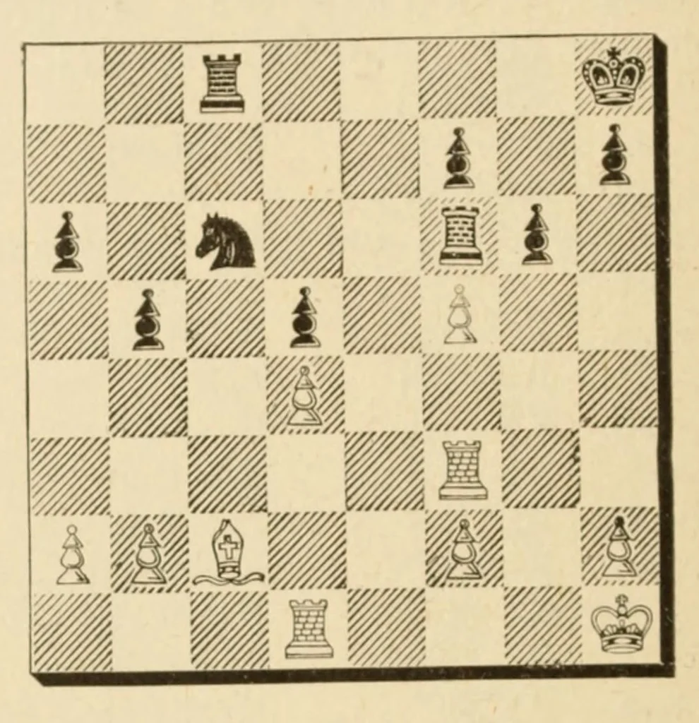 An illustration from The international chess congress, St. Petersburg, 1909, 1910, leaf 172