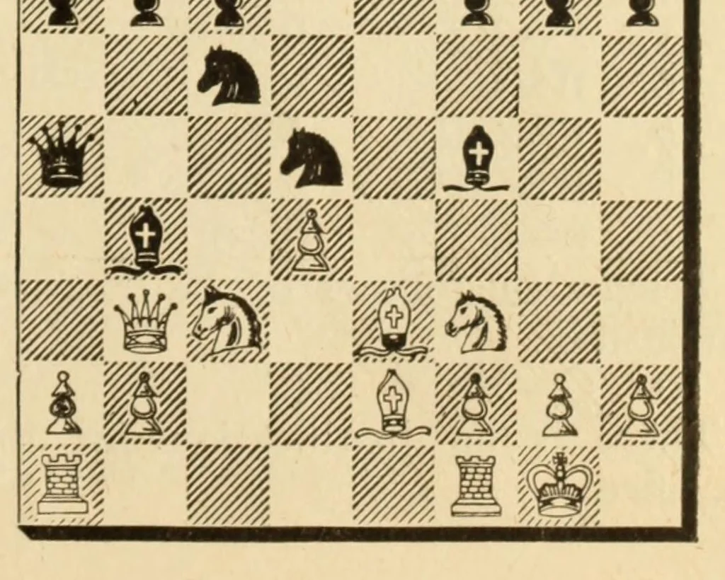 An illustration from The international chess congress, St. Petersburg, 1909, 1910, leaf 81