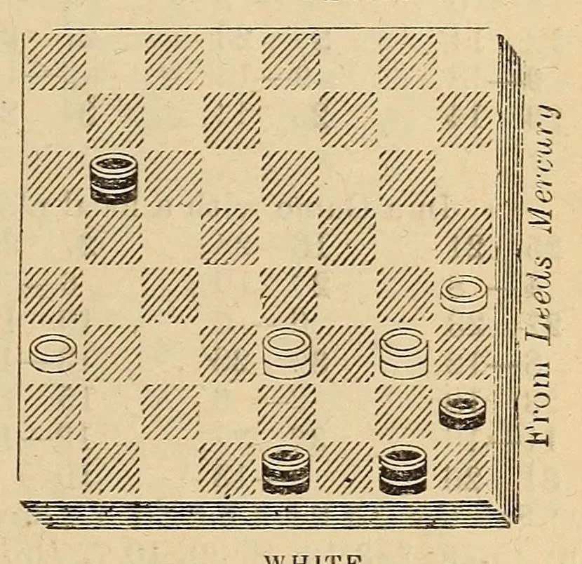 An illustration from The International draughts magazine, 1888, leaf 423