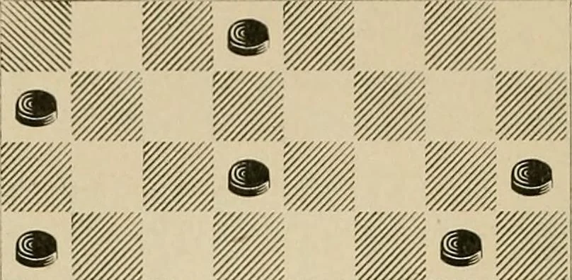 An illustration from International match. Complete record of the [checker] games played between players of Great Britain and the United States, Boston, March 14th to 25th, 1905, 1906, leaf 143