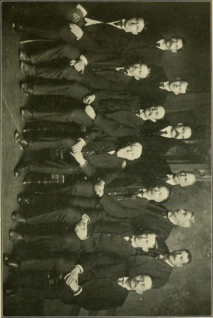 An illustration from International match. Complete record of the [checker] games played between players of Great Britain and the United States, Boston, March 14th to 25th, 1905, 1906, leaf 26