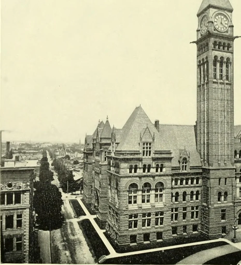 An illustration from International Typographical Union souvenir for 1905 : fifty-first session, I.T.U. held in Toronto, Canada, August 14 to 19 1905, under auspices of Toronto Union, no. 91. --, 1905, leaf 35