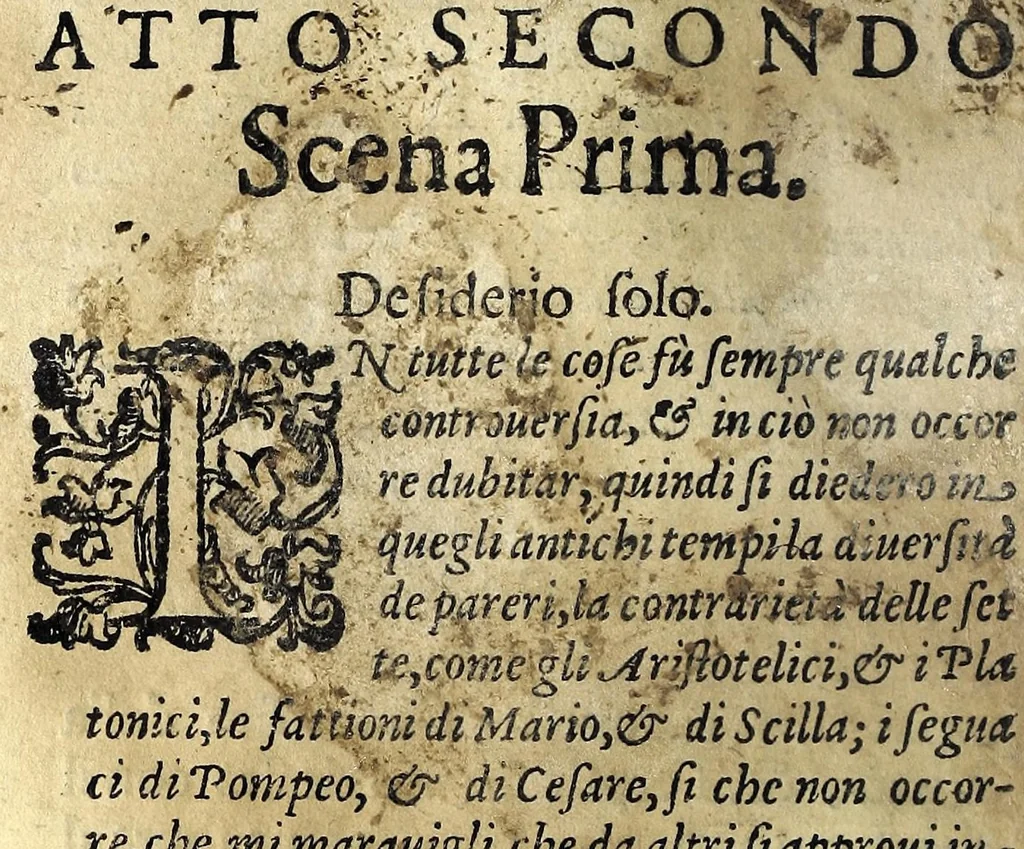 An illustration from Intertenimento illustre del senso, & della ragione : in forma di dialogo con gli suoi intermedij apparenti, 1604, leaf 52