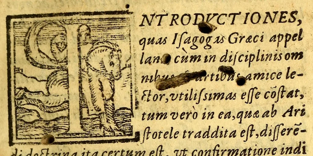An illustration from Introductio in dialecticam Aristotelis,, 1578, leaf 13