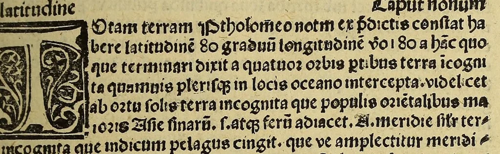 An illustration from Introductio in Ptholomei cosmographia[m] : cu[m] longitudinibus regionum [et] ciuitatum celebriorum, 1512, leaf 31