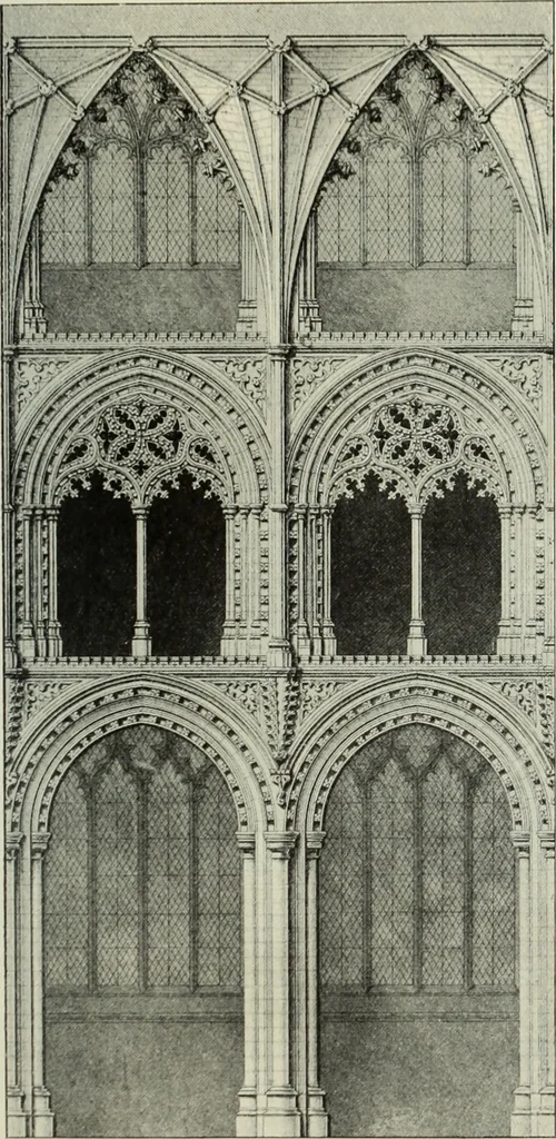 An illustration from An introduction to English church architecture : from the eleventh to the sixteenth century, 1913, leaf 100