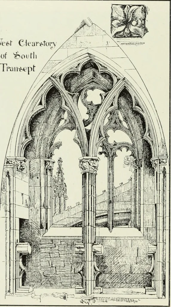 An illustration from An introduction to English church architecture : from the eleventh to the sixteenth century, 1913, leaf 111