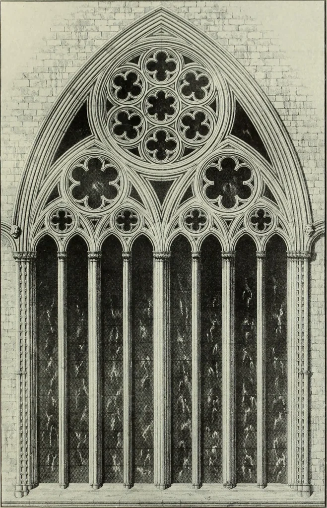 An illustration from An introduction to English church architecture : from the eleventh to the sixteenth century, 1913, leaf 112