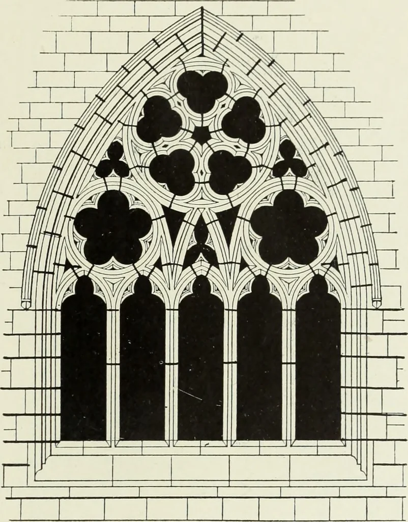 An illustration from An introduction to English church architecture : from the eleventh to the sixteenth century, 1913, leaf 118