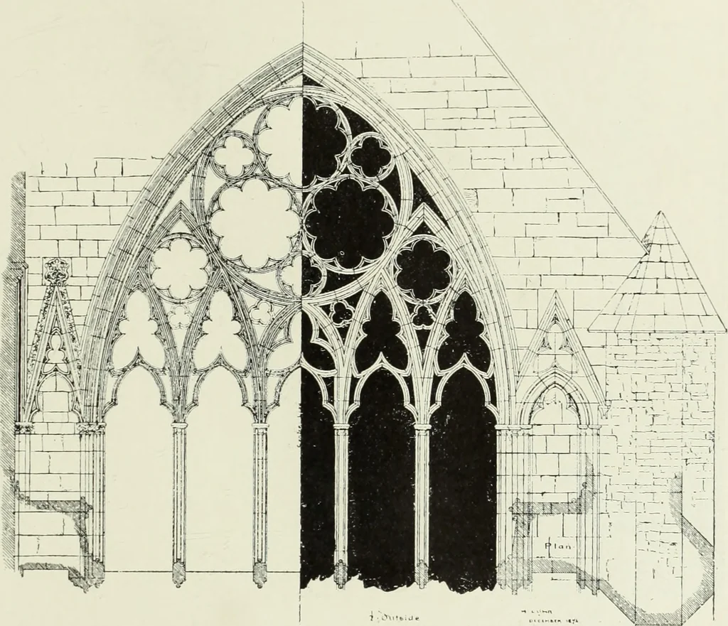 An illustration from An introduction to English church architecture : from the eleventh to the sixteenth century, 1913, leaf 122
