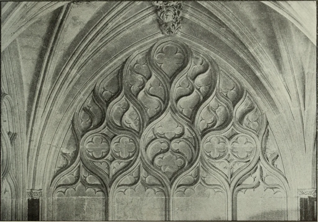 An illustration from An introduction to English church architecture : from the eleventh to the sixteenth century, 1913, leaf 154