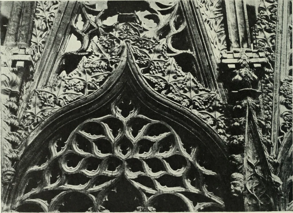 An illustration from An introduction to English church architecture : from the eleventh to the sixteenth century, 1913, leaf 173