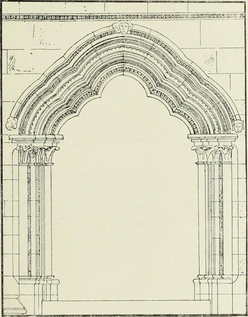 An illustration from An introduction to English church architecture : from the eleventh to the sixteenth century, 1913, leaf 232