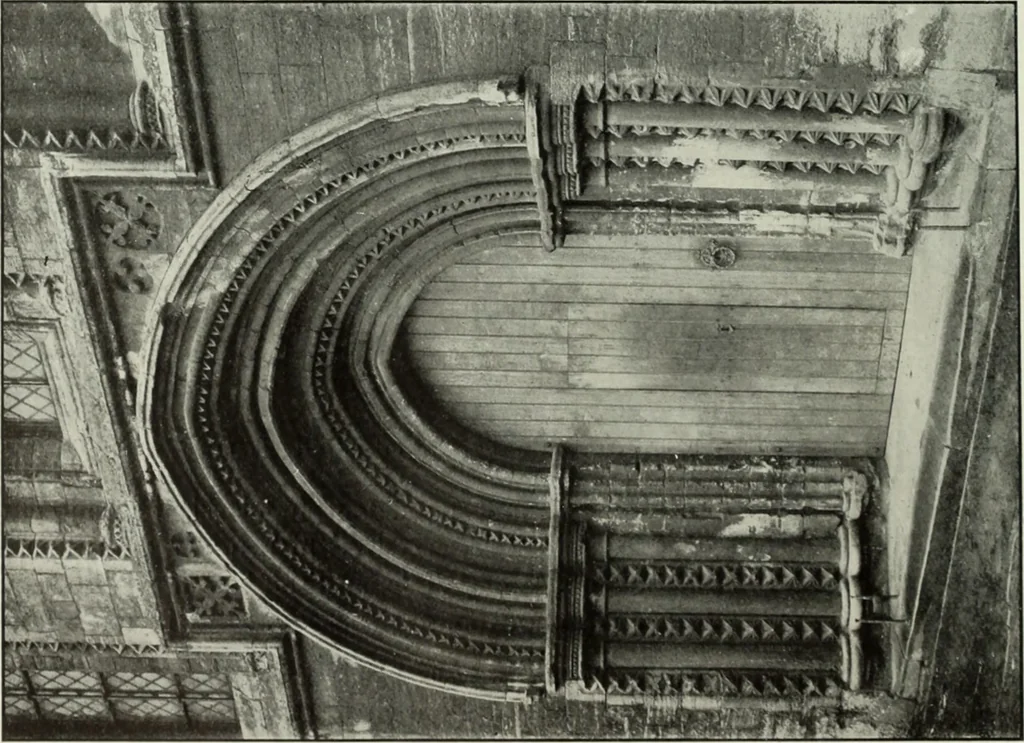 An illustration from An introduction to English church architecture : from the eleventh to the sixteenth century, 1913, leaf 233
