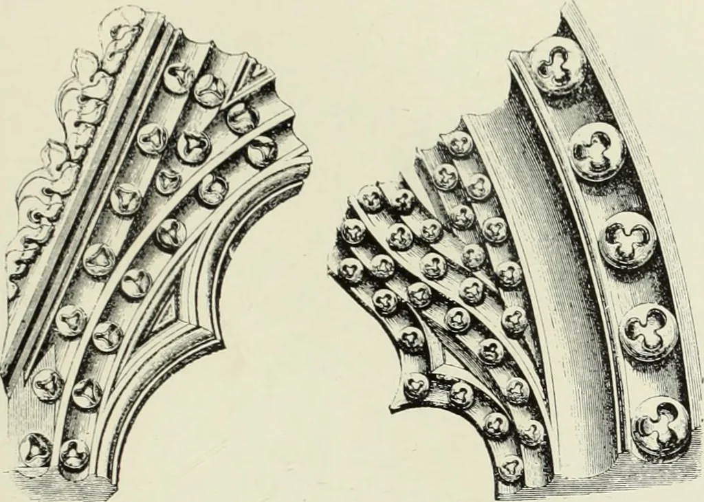 An illustration from An introduction to English church architecture : from the eleventh to the sixteenth century, 1913, leaf 246