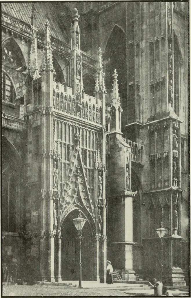 An illustration from An introduction to English church architecture : from the eleventh to the sixteenth century, 1913, leaf 253