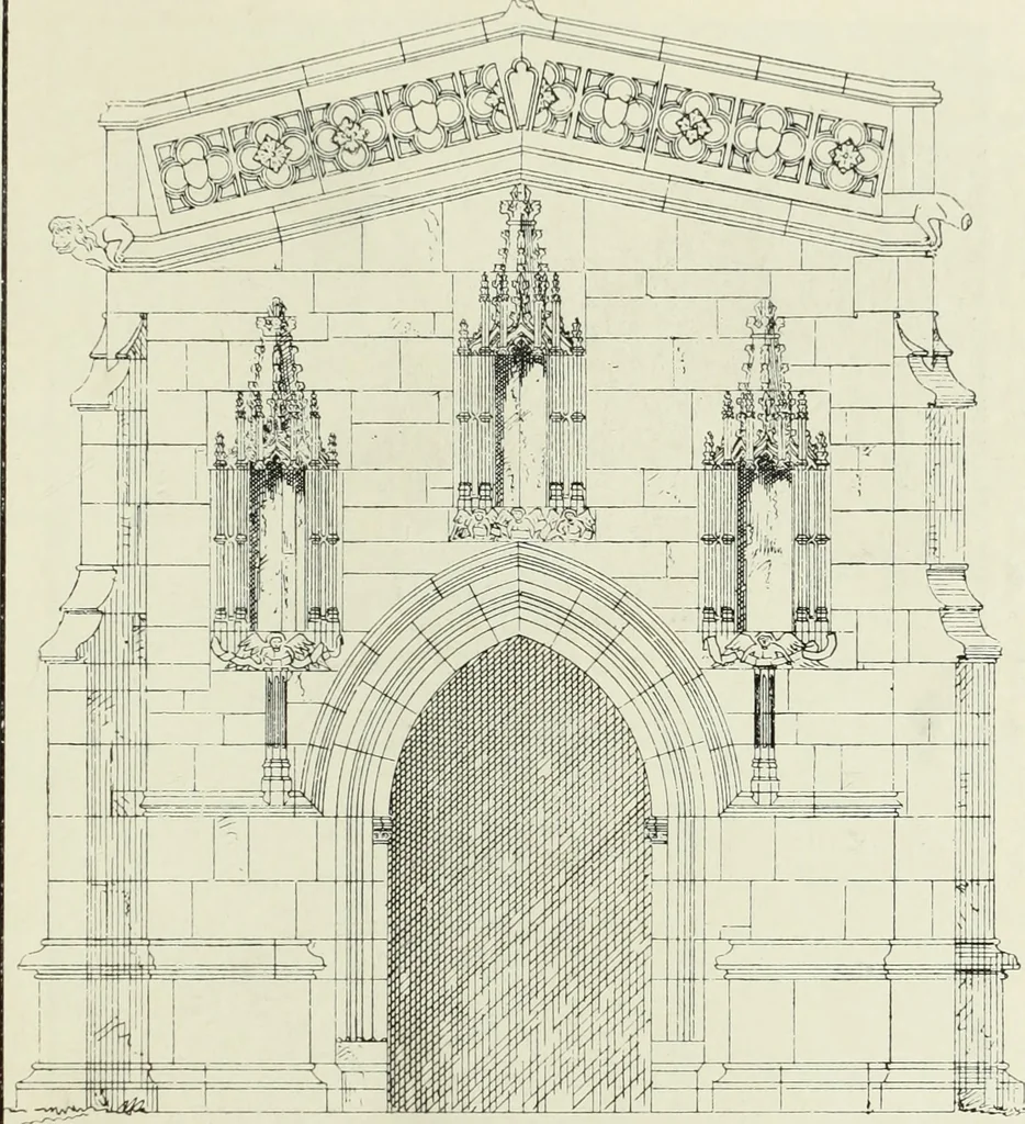An illustration from An introduction to English church architecture : from the eleventh to the sixteenth century, 1913, leaf 256