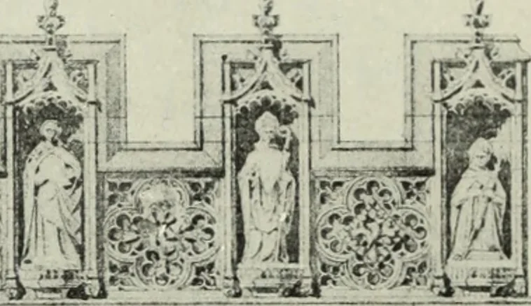 An illustration from An introduction to English church architecture : from the eleventh to the sixteenth century, 1913, leaf 257