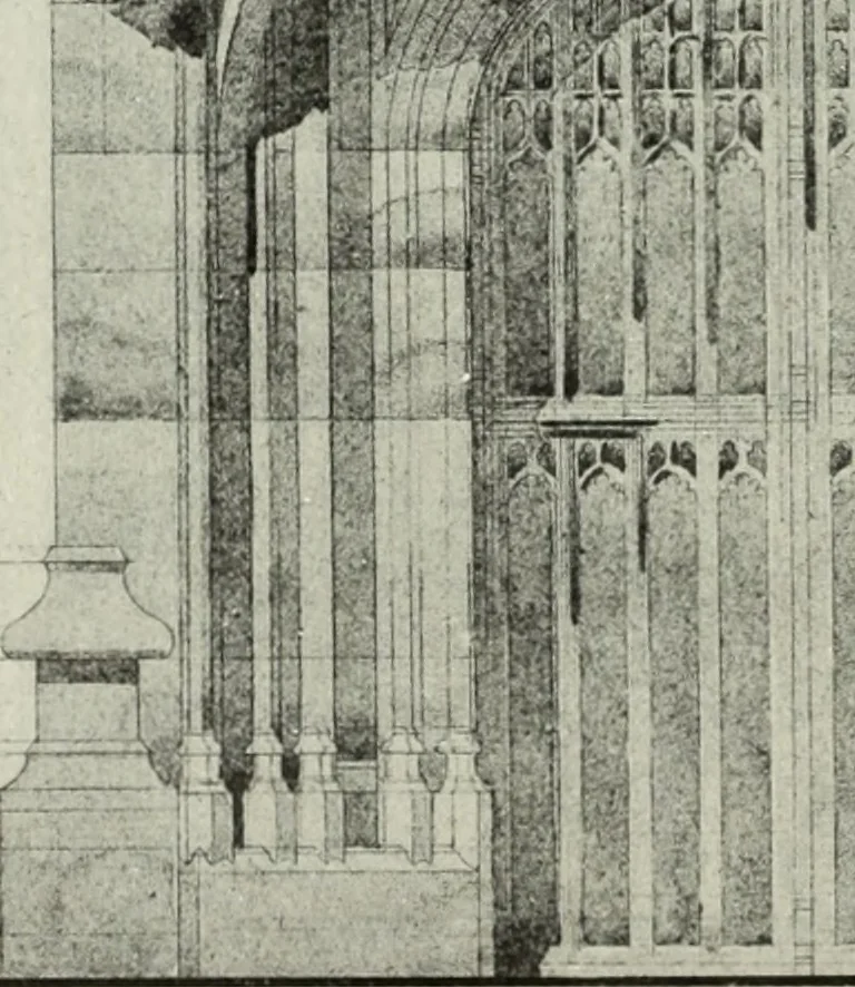 An illustration from An introduction to English church architecture : from the eleventh to the sixteenth century, 1913, leaf 257