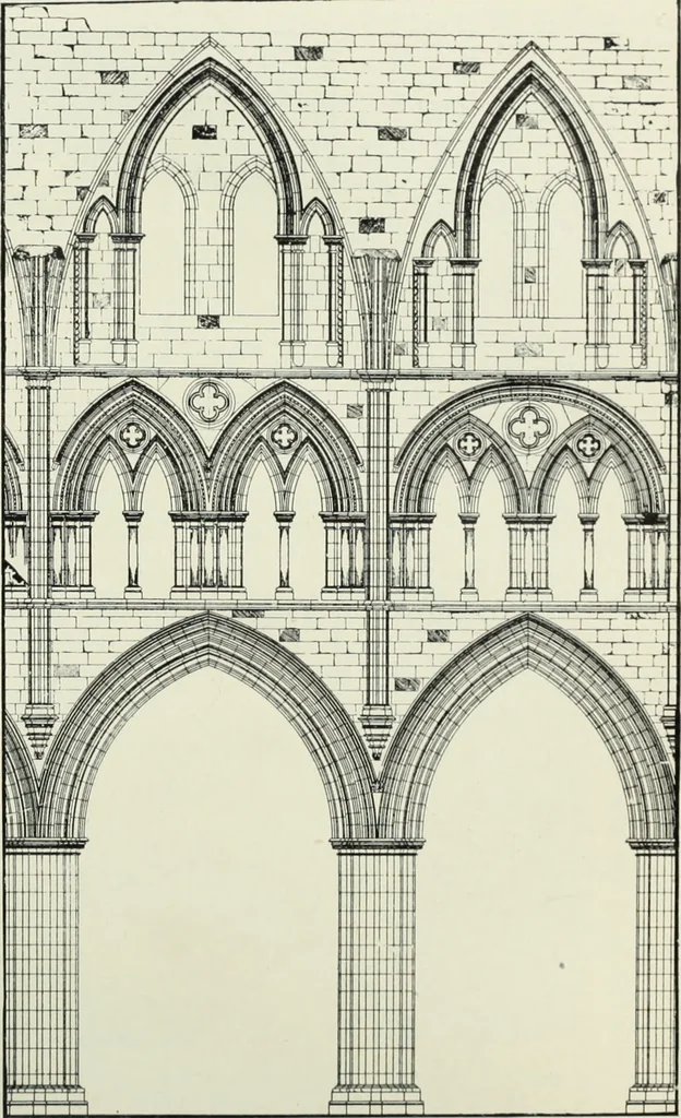 An illustration from An introduction to English church architecture : from the eleventh to the sixteenth century, 1913, leaf 273
