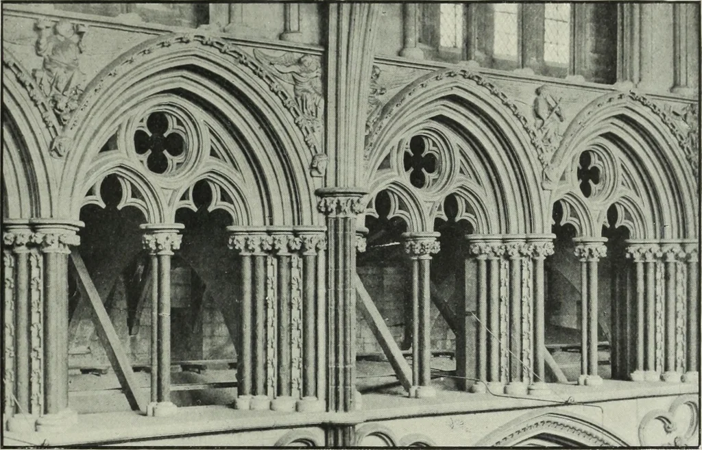 An illustration from An introduction to English church architecture : from the eleventh to the sixteenth century, 1913, leaf 276