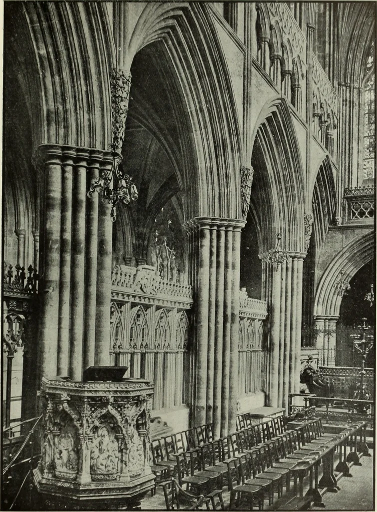 An illustration from An introduction to English church architecture : from the eleventh to the sixteenth century, 1913, leaf 284