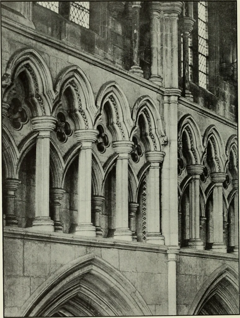 An illustration from An introduction to English church architecture : from the eleventh to the sixteenth century, 1913, leaf 287