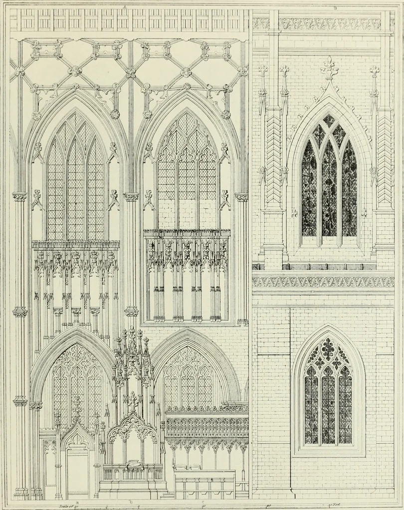 An illustration from An introduction to English church architecture : from the eleventh to the sixteenth century, 1913, leaf 288
