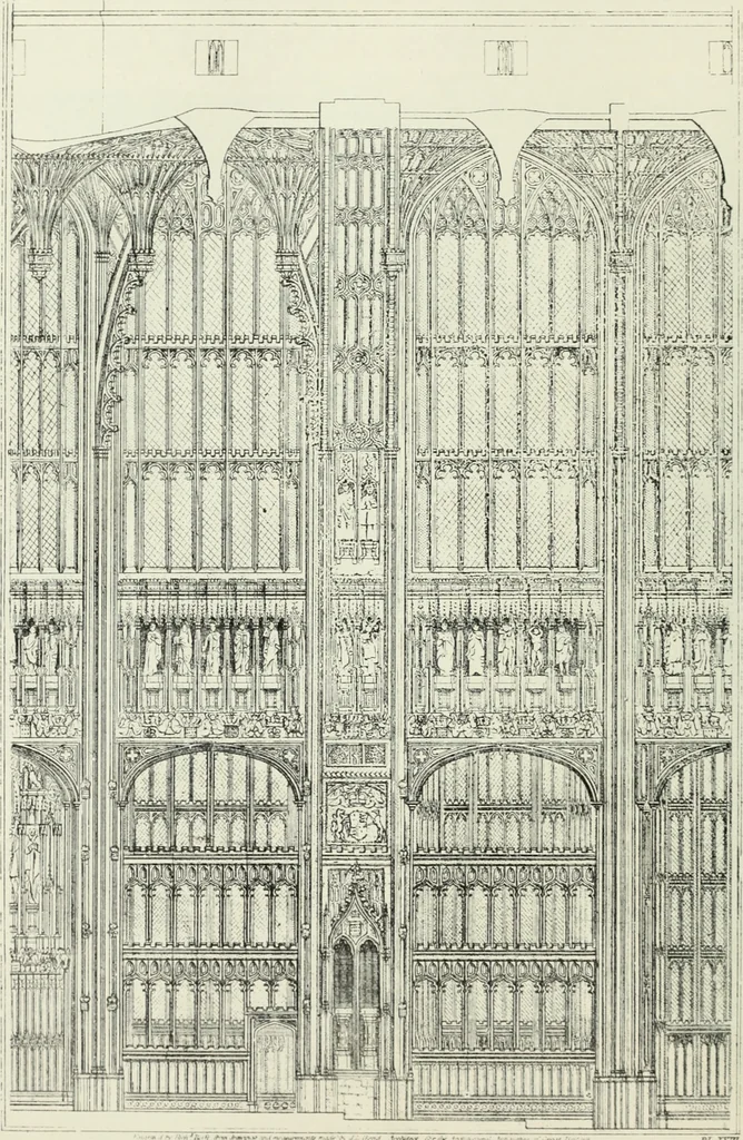 An illustration from An introduction to English church architecture : from the eleventh to the sixteenth century, 1913, leaf 289
